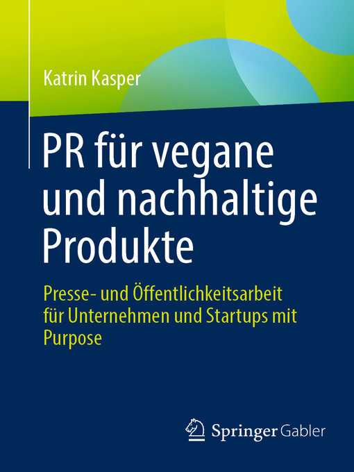 Title details for PR für vegane und nachhaltige Produkte by Katrin Kasper - Available